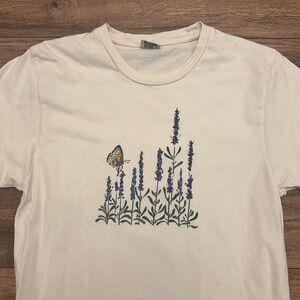 Vintage Floral Butterfly T Shirt Size Medium